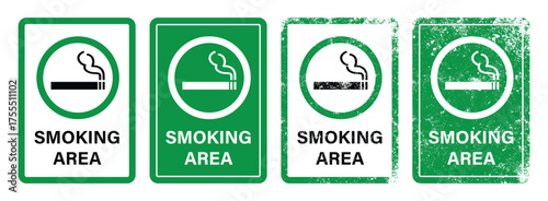 Smoking Area Sign Vector Illustration Designated Zone Symbols
