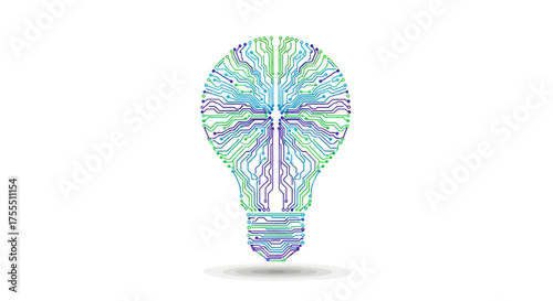 Abstract Light Bulb Brain Idea Concept.