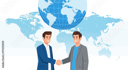 Global Business Partnership: A Handshake Signifying Worldwide Cooperation and Agreement