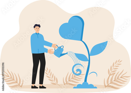 Work passion and mindset or attitude to work in we love to do concept

