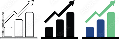 Business growth chart bar graph financial increase rising