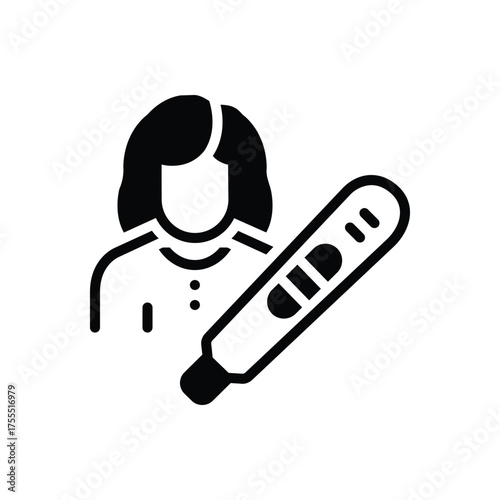 Black solid icon for pregnancy test