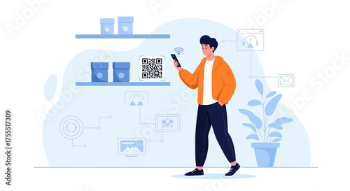 Scanning A QR Code With Mobile Device To Connect And Access Information Easily Nowadays