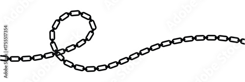 Silhouette chains. Different weaving black seamless borders, decorative jewelry for pendants, recurring metal segments, Elegant precious black necklaces nowaday vector isolated flat set in eps10.