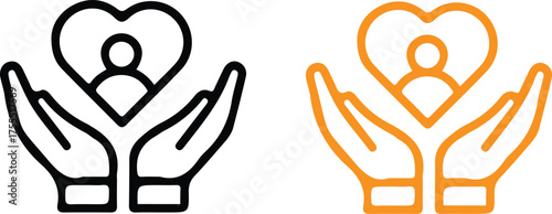 hand holding caring group ion love people design 