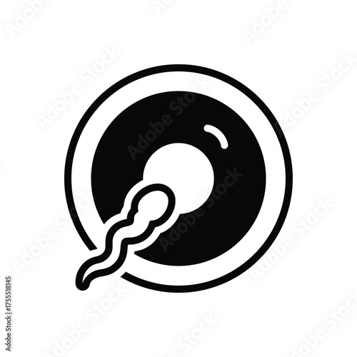 Black solid icon for egg cell