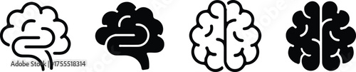 human brain icon set image design
