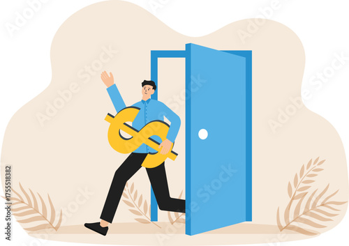 Make money or increase earning from investment, salary or income increase concept
