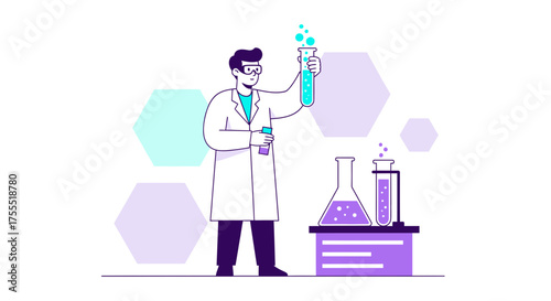 Scientist Analyzing Chemical Reaction Conceptualizing Scientific Research in Laboratory With Tools