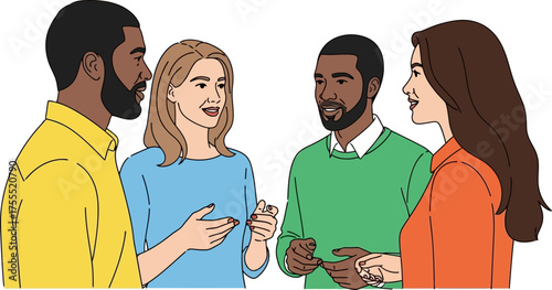 shared insights people converse, exchanging thoughts, forging stronger bonds together