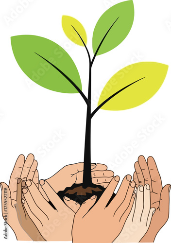 collective hands nurture vibrant life, fostering hope and future growth