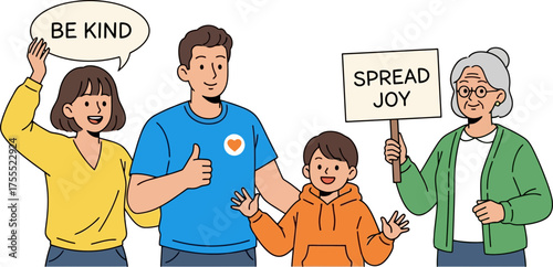 cultivating compassion diverse generations sharing happiness and spreading positive messages