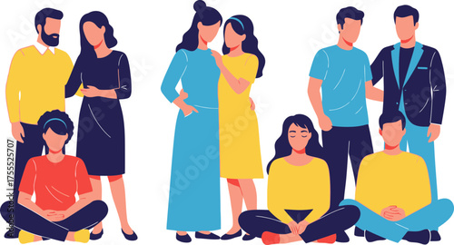 modern families and individuals embrace belonging, fostering serene, connected community life