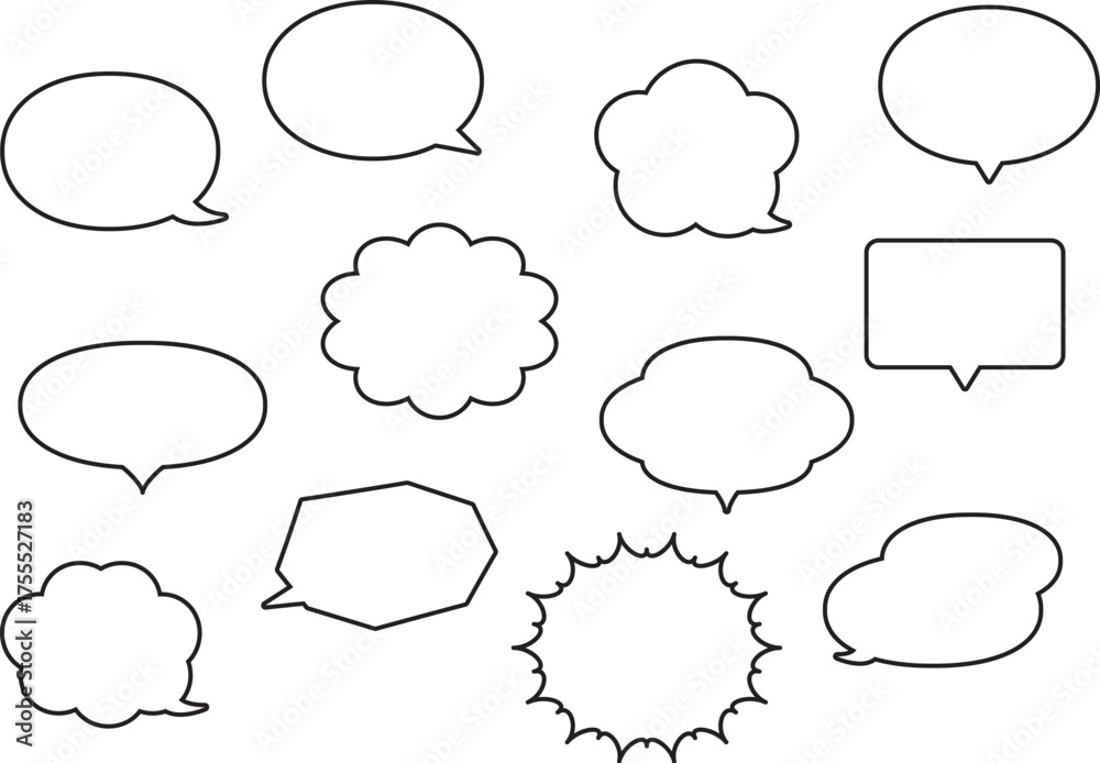Obraz premium ふきだし_アウトライン