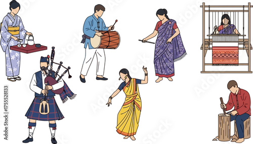 cultural mosaic honoring world traditions through artistic expression and craftsmanship