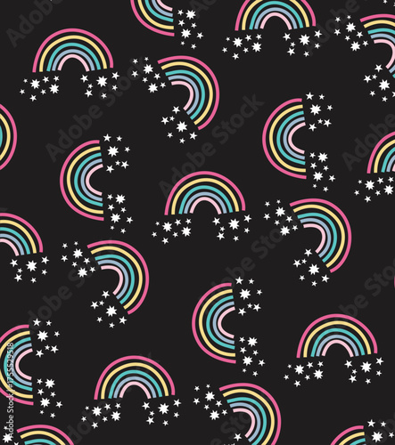 rainbow all over pattern print vector art