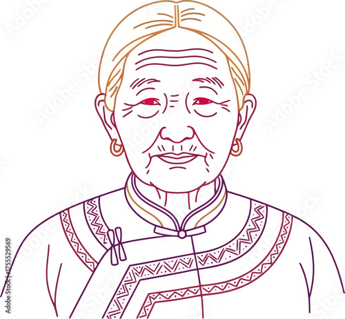 serene matriarch shares ancient wisdom, her eyes holding timeless stories