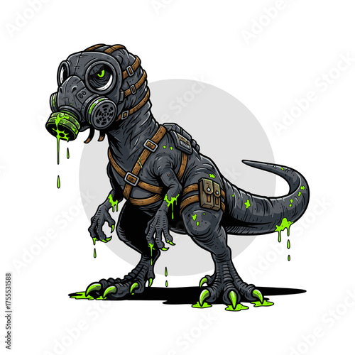 Toxic Velociraptor Post-Apocalyptic Dinosaur Survivor