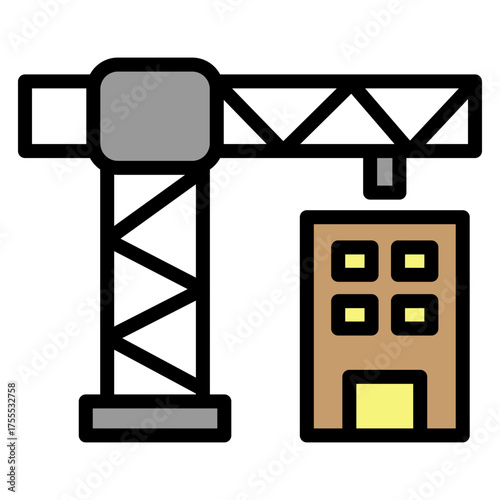 Excavation Site Vector Filled Icon Design