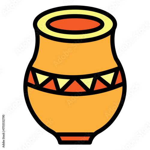 Ancient Pottery Vector Filled Icon Design