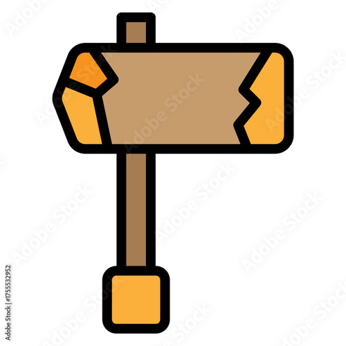 Hammer Stone Vector Filled Icon Design