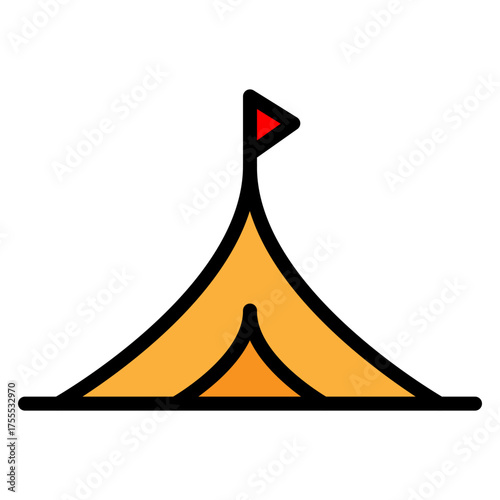 Digging Site Tent Vector Filled Icon Design