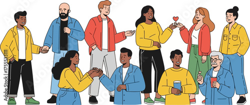 heartfelt bonds diverse humanity connects, spreading support and collective warmth