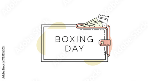 Boxing Day wallet design with gift receipts and promotional elements and copy space