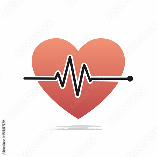 Heart icon with ekg waveform suggesting health and vitality