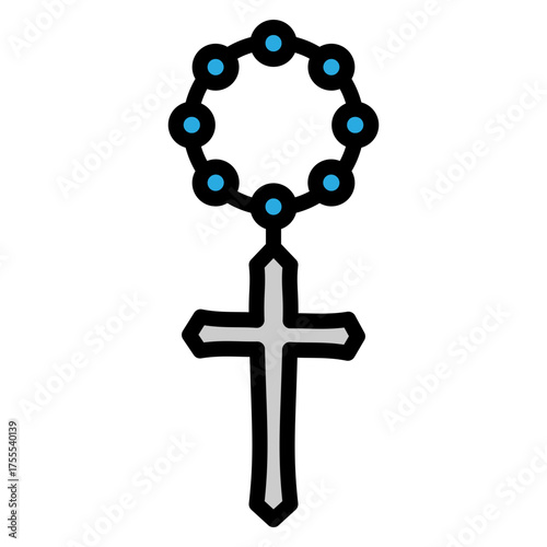 Rosary Vector Flat Icon Design