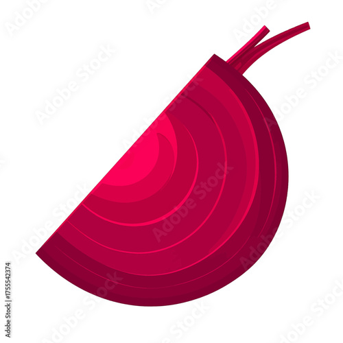 Sliced Red Onion Isolated on White Background Still Life with Purple Hues and Distinct Layers in Sharp Focus for Culinary and Ingredient Concepts
