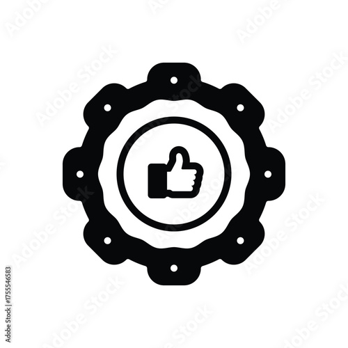 Black solid icon for superb service