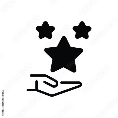 Black solid icon for exceptional service