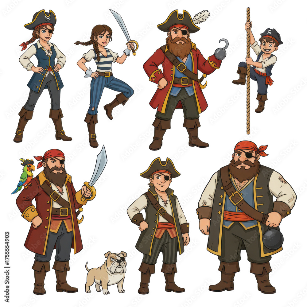 custom made wallpaper toronto digitalPixel Art Pirate Crew Gathering Aboard Ship Nautical Adventure Characters