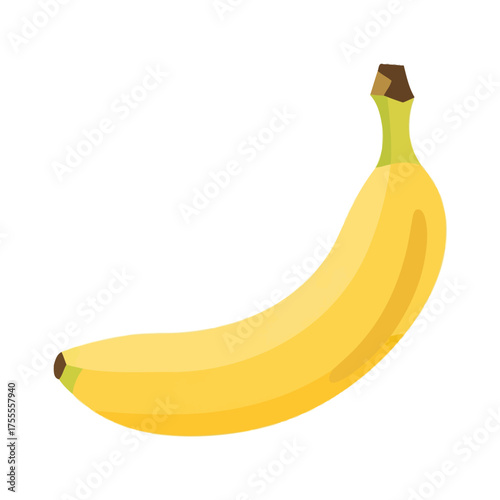 Ripe Yellow Banana Isolated on White Background.