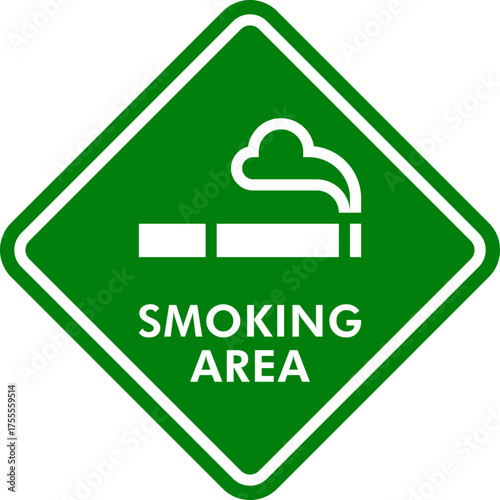 Smoking area sign, smoking allowed zone icon, smoking lounge label, smoking room symbol