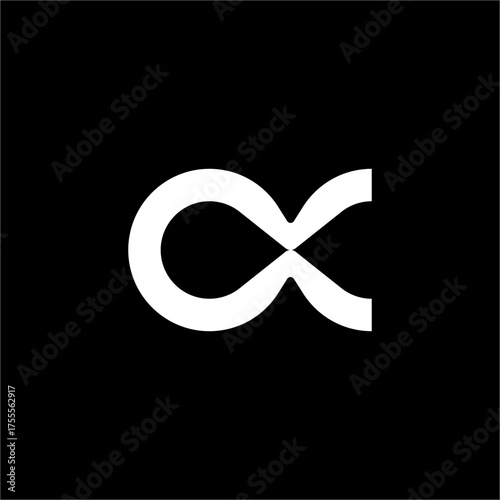 A professional, futuristic Alpha (α) symbol/initial 'A' as an elegant, continuous curve. This modern logomark conveys leadership, absolute quality, and infinite potential.