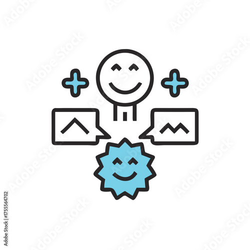 Neuromarketing concept icon – emotional influence on buyer and positive customer experience