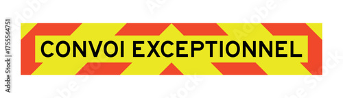 Convoi Exceptionnel Warning Sign – High-Quality Vectorial Stock Image