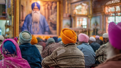 Devotees gather at gurdwara bangla sahib to commemorate the martyrdom day of guru tegh bahadur ji in delhi