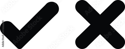 A Contrasting Visual Depiction of Agreement and Disagreement Juxtaposing a Check Mark Symbol Alongside an X Icon within a Clean Design