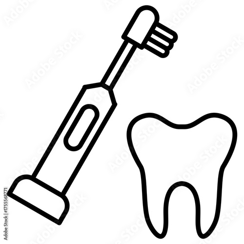 Electric Toothbrush Outline Icon