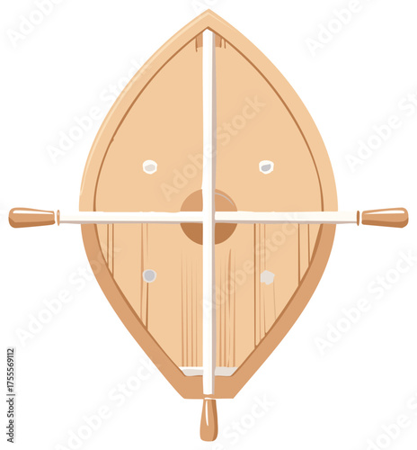 Illustration of Gusle: Single String Instrument with Bow and Wooden Body