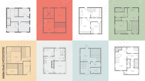 Collection of diverse architectural floor plan designs for modern homes