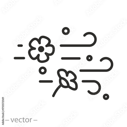 incense icon, nice smell, aroma thin linear web symbol, vector illustration