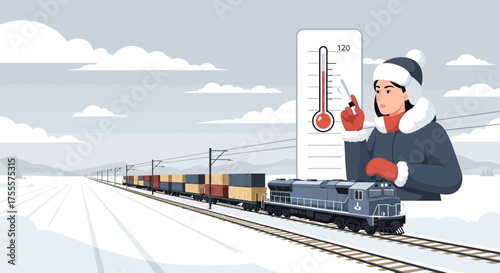 Extreme weather impact on logistic networks, showcasing cargo delivery problems in freezing conditions