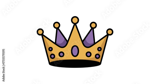 Golden crown with purple accents symbolizing royalty and power