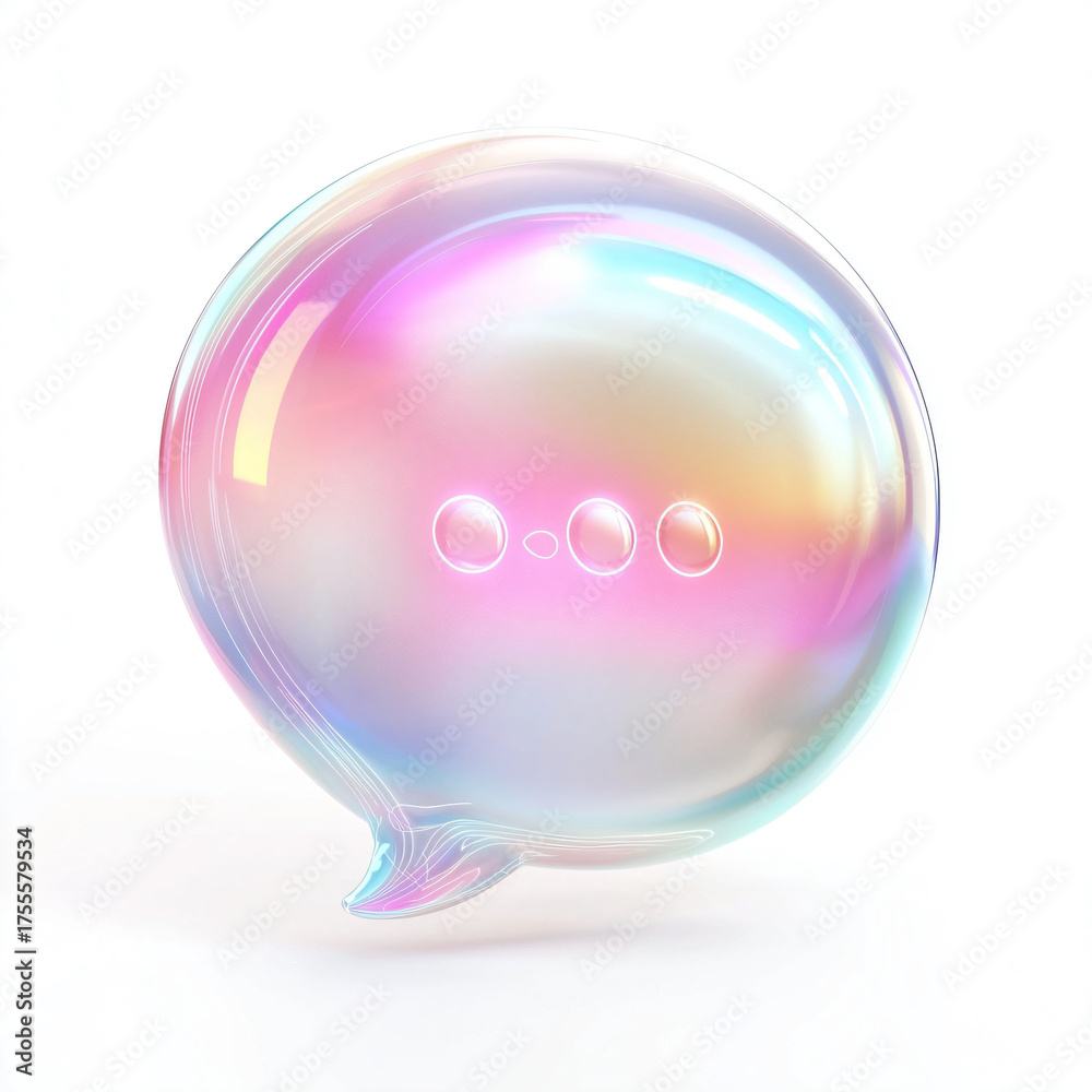 Obraz premium Colorful Speech Bubble with Reflection and Shine for Communication Use
