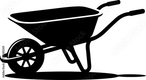 wheelbarrow silhouette vector illustration