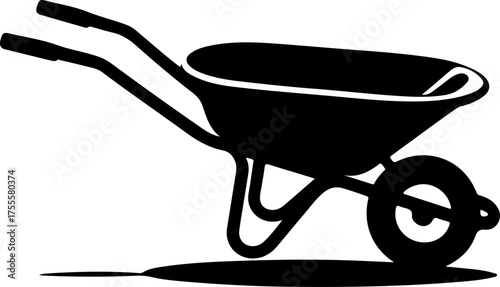 wheelbarrow silhouette vector illustration